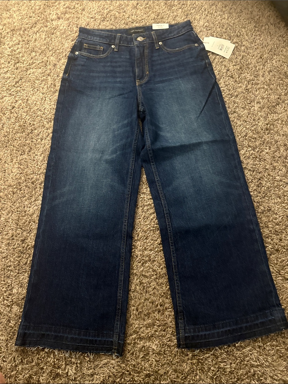 Free Assembly Wide-Leg High-Rise Women's Jeans in Dark Blue Denim